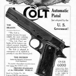 Colt's handbill bragging on the selection of the M1911