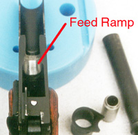 Shown is the feed ramp and barrel of the Springfield Mil-Spec