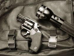 Revolver and Maglite as part of an Urban Survival Kit