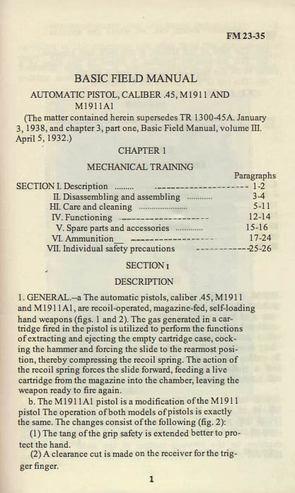 M1911 Manual - Page 5